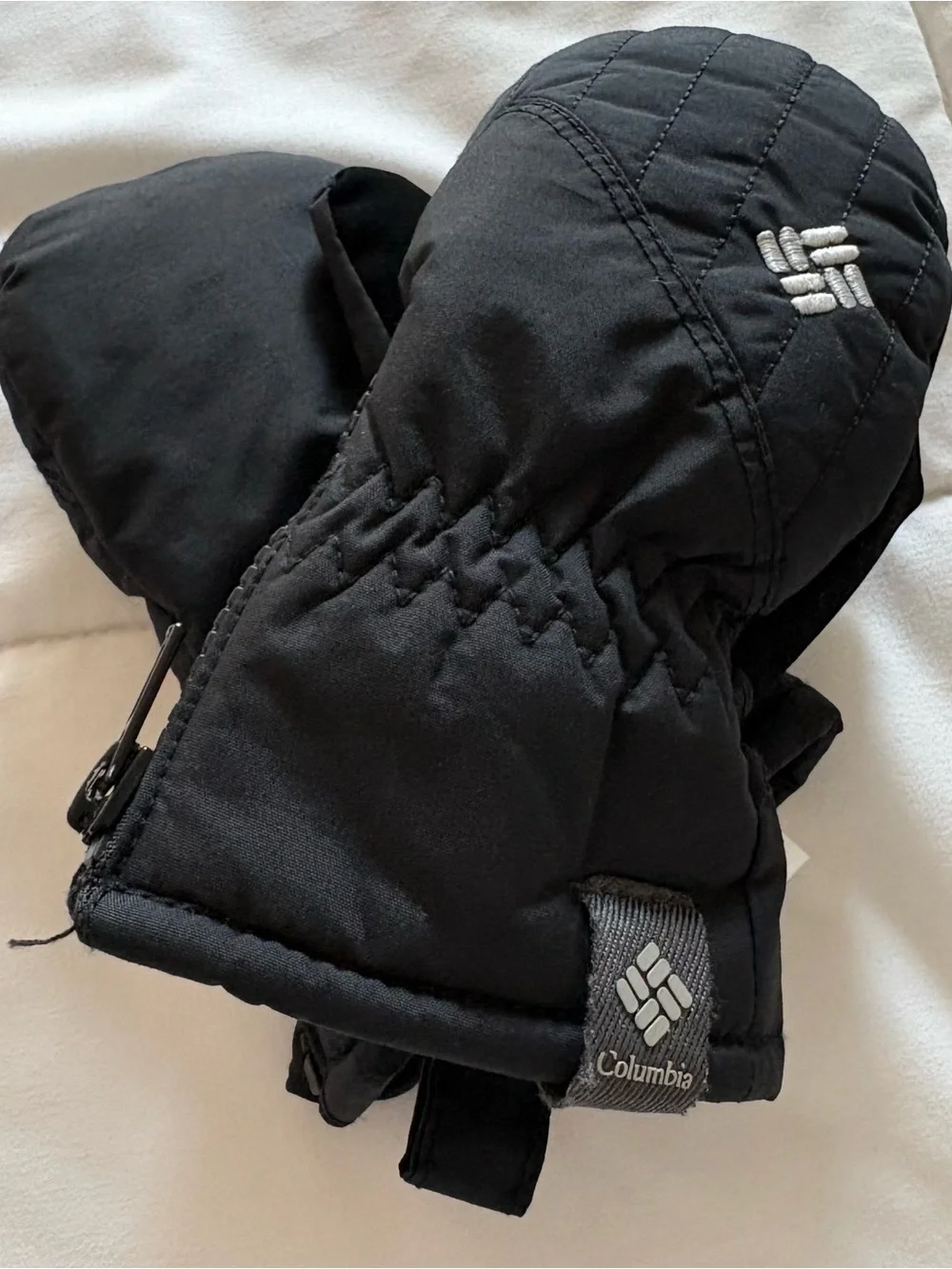 Columbia Kids Black Quilted Waterproof Ski Mittens